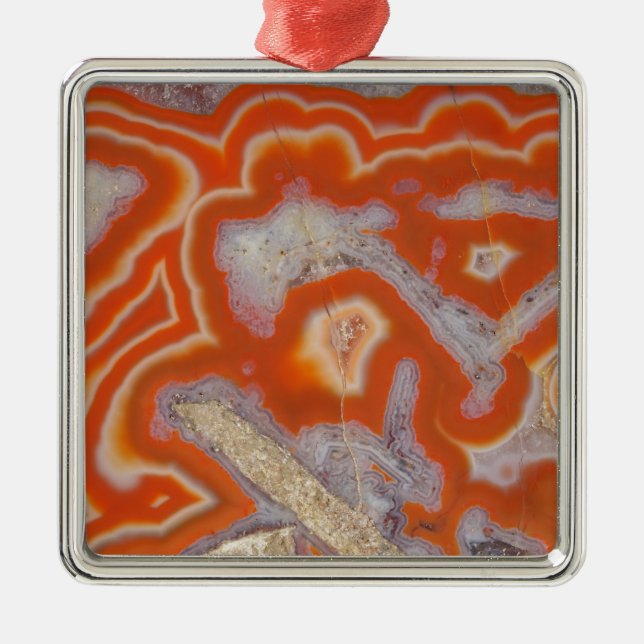 Agate sample metal tree decoration (Front)