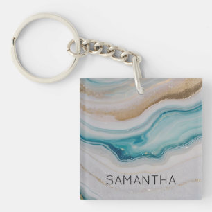 Agate Seascape Key Ring