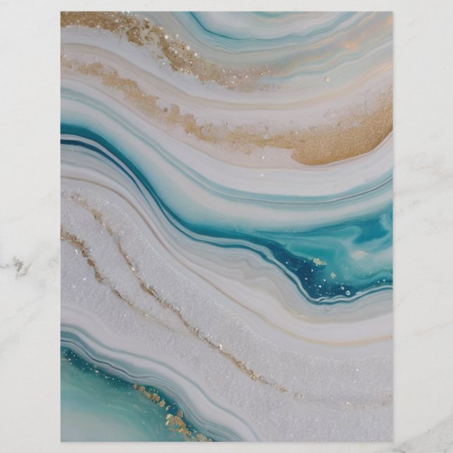 Agate Seascape Scrapbook Paper (Front)