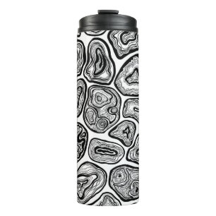 Agate slices in black and white thermal tumbler