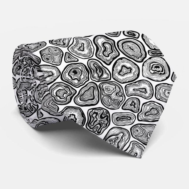 Agate slices in black and white tie (Rolled)