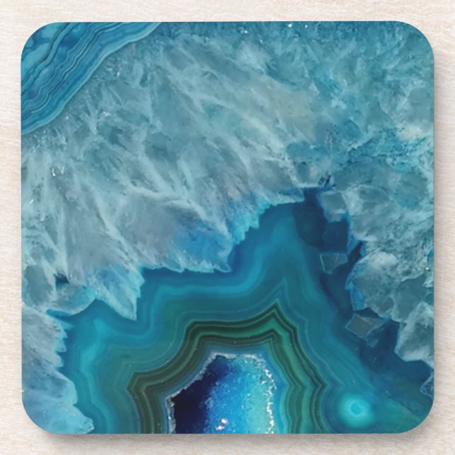 Agate stone Geode druse mineral Coaster (Front)