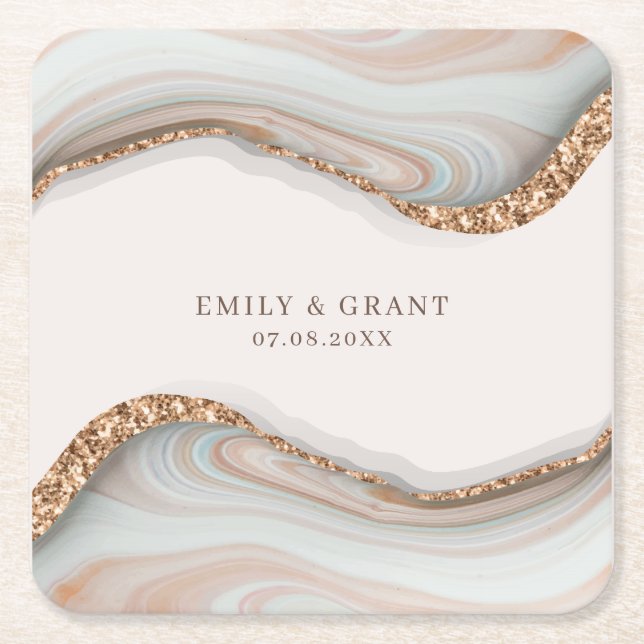 Agate Stone Marble Drinking Coasters (Front)