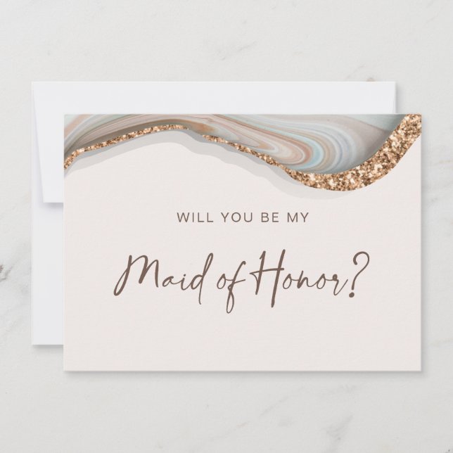 Agate Stone Marble Maid of Honour Card (Front)