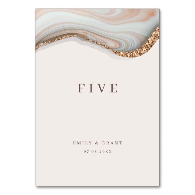 Agate Stone Marble Table Number (Front)