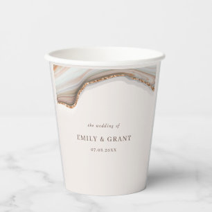agate stone marble wedding paper cups