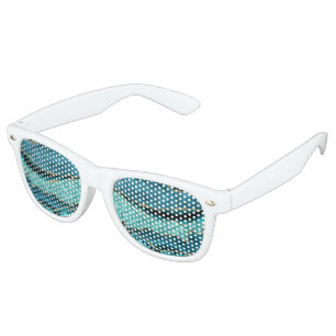 Agate Teal Blue Gold Glitter Marble Aqua Turquoise Retro Sunglasses