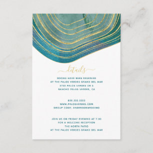 Agate Teal Green Watercolor Details Enclosure Card