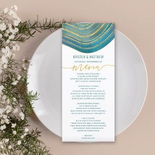 Agate Watercolor Teal Green Menu