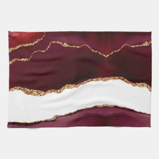 Agate wine list and gold tea towel