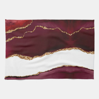 Agate wine list and gold tea towel