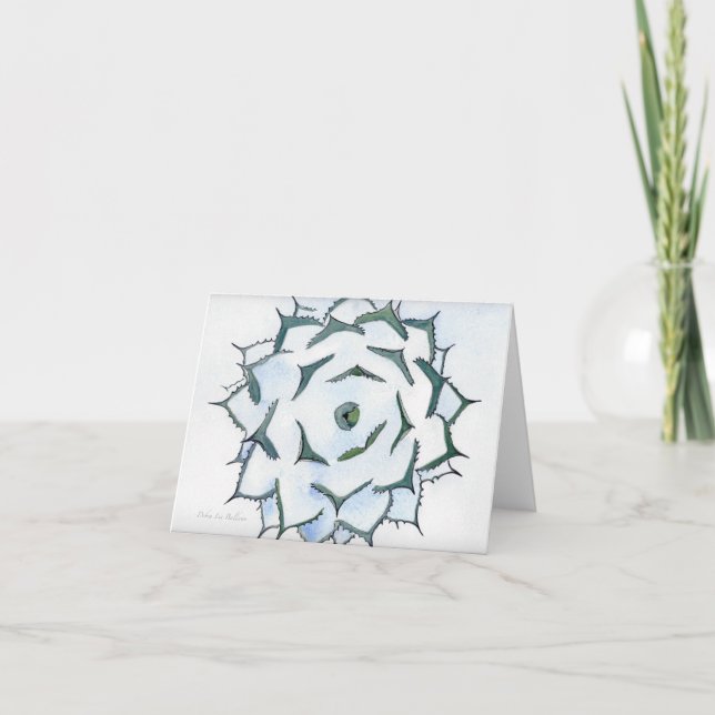 Agave in snow greeting card (Front)