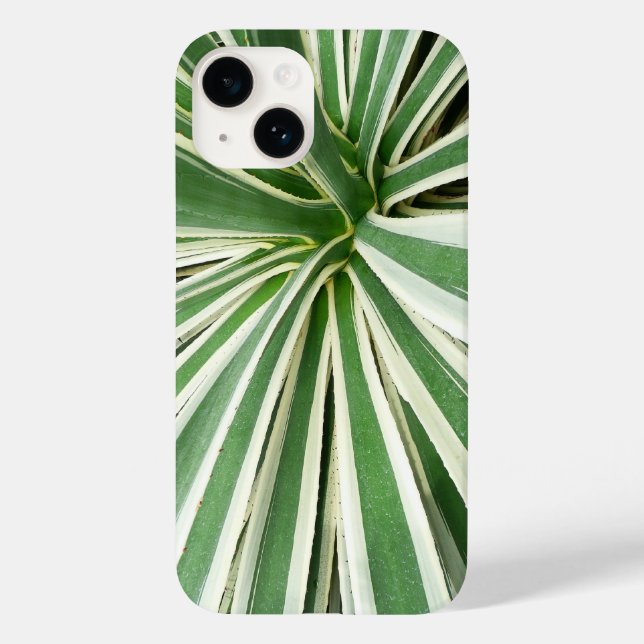 Agave Plant Green and White Striped Case-Mate iPhone Case (Back)