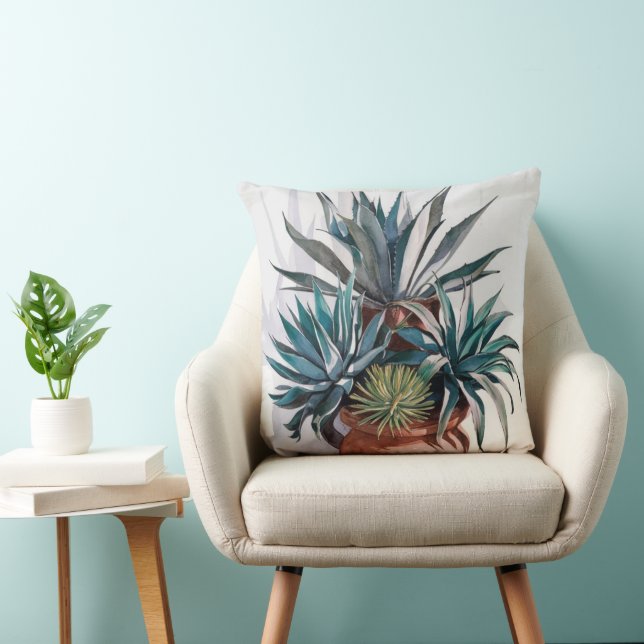 Agave Plants in a rustic terracotta Planter Cushion (Chair)