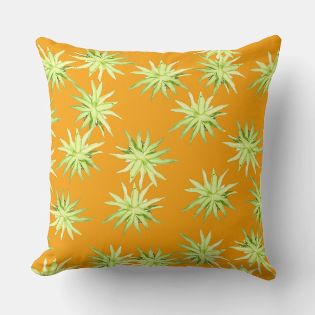 Agave Rosette - Desert Gold Throw Pillow (Front)