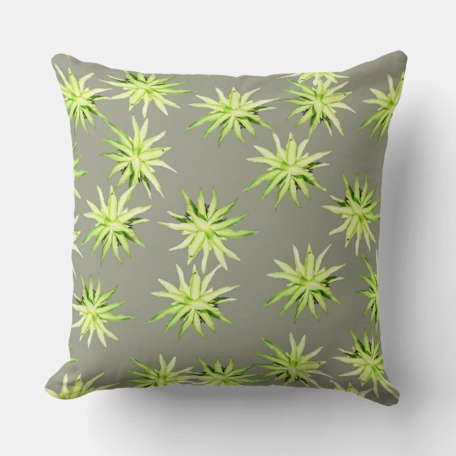 Agave Rosette- Nopal Mist Throw Pillow (Front)