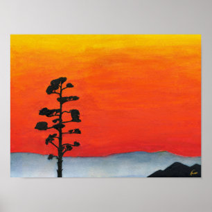 Agave Sunset Poster
