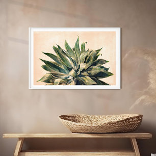 Agave Watercolor Painting Southwest Sage Green  Photo Print