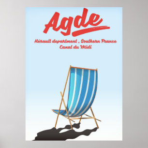 Agde, Hérault department in southern France travel Poster