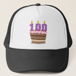 Age 100 on  Birthday Cake Trucker Hat