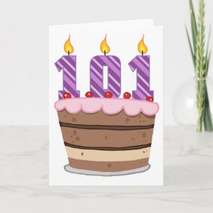 Age 101 on Birthday Cake Card