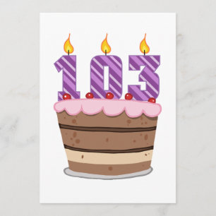 Age 103 on Birthday Cake Card