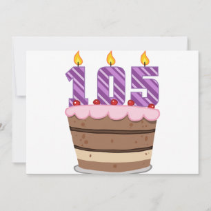 Age 105 on Birthday Cake Card