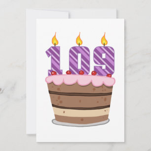 Age 109 on Birthday Cake Card