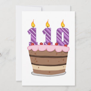 Age 110 on Birthday Cake Card
