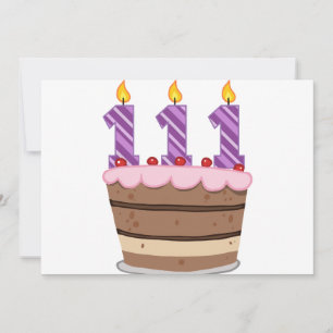 Age 111 on Birthday Cake Card