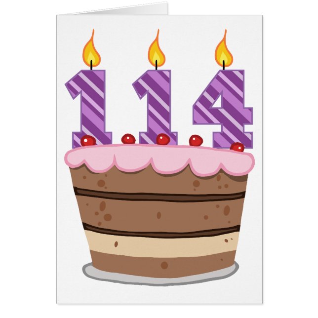 Age 114 on Birthday Cake (Front)