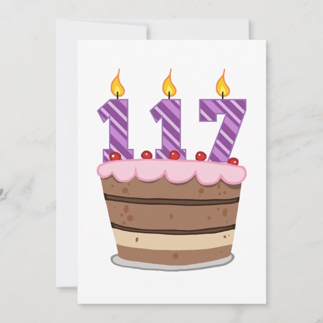 Age 117 on  Birthday Cake Card (Front)