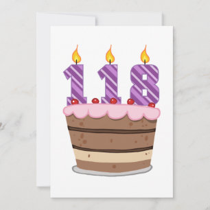 Age 118 on Birthday Cake Card