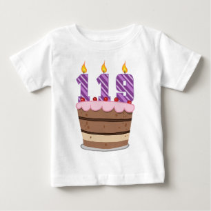 Age 119 on Birthday Cake Baby T-Shirt