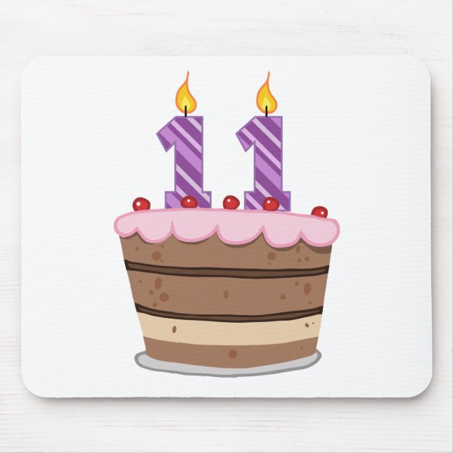 Age 11 on Birthday Cake Mouse Pad (Front)