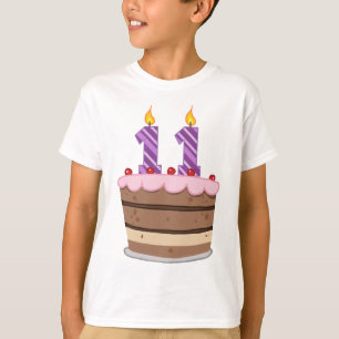 Age 11 on Birthday Cake T-Shirt