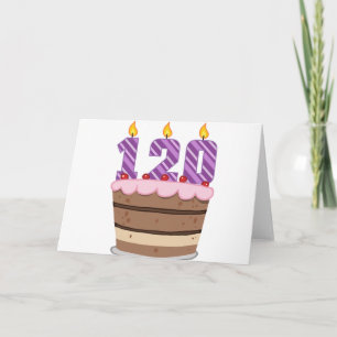 Age 120 on Birthday Cake Card