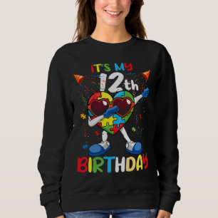 Age 12 Dab Heart Born Puzzle Autism Awareness Sweatshirt