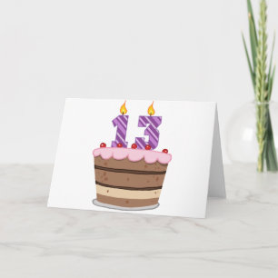 Age 13 on Birthday Cake Card
