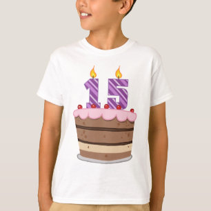 Age 15 on Birthday Cake T-Shirt