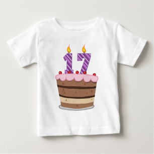 Age 17 on Birthday Cake Baby T-Shirt