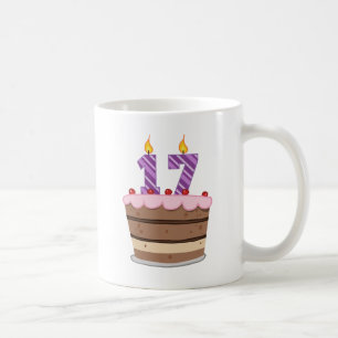 Age 17 on Birthday Cake Coffee Mug