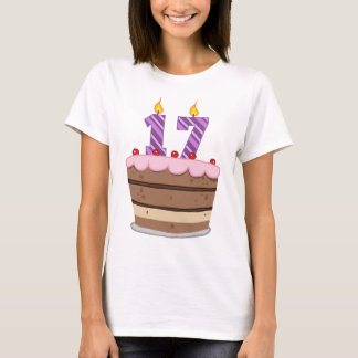 Age 17 on Birthday Cake T-Shirt