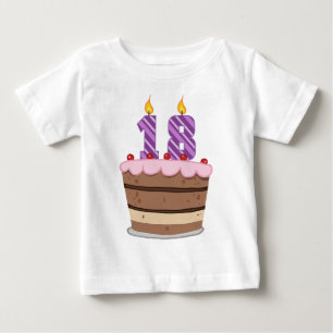 Age 18 on Birthday Cake Baby T-Shirt