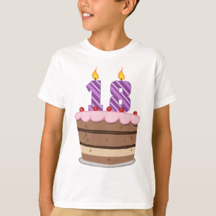 Age 18 on Birthday Cake T-Shirt