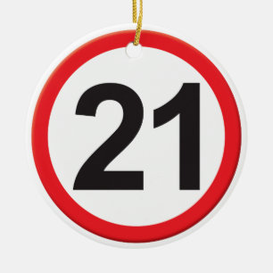 Age 21 ceramic tree decoration