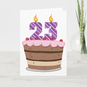 Age 23 on Birthday Cake Card