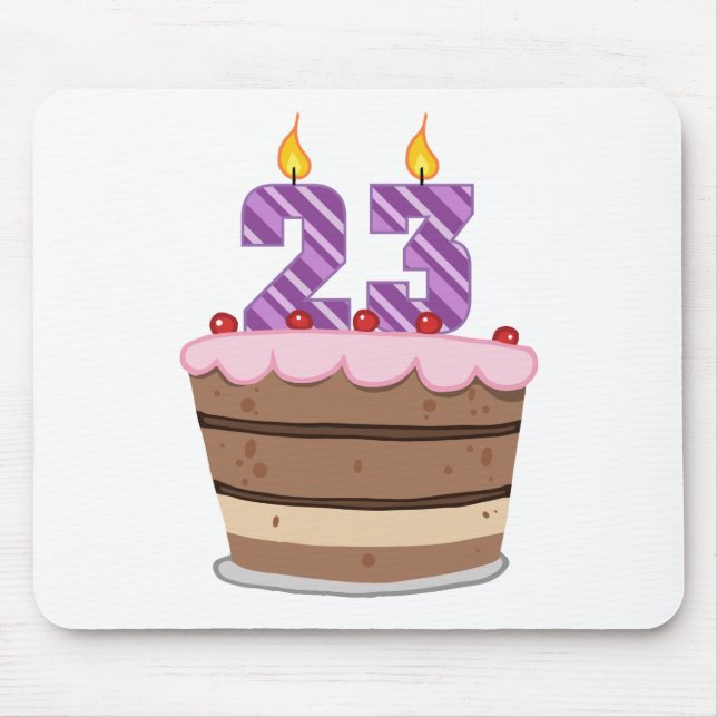 Age 23 on Birthday Cake Mouse Pad (Front)