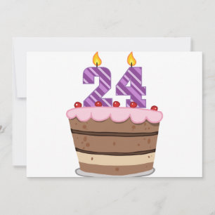 Age 24 on Birthday Cake Card