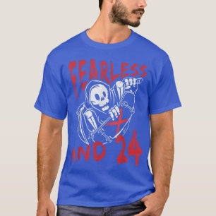 Age 24 Year Birth Skeleton Bone Skating Skate Skat T-Shirt